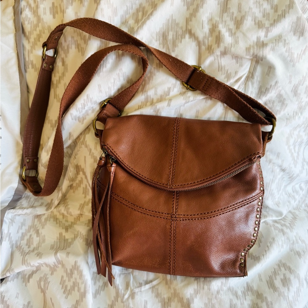 The Sak Leather Foldover Crossbody